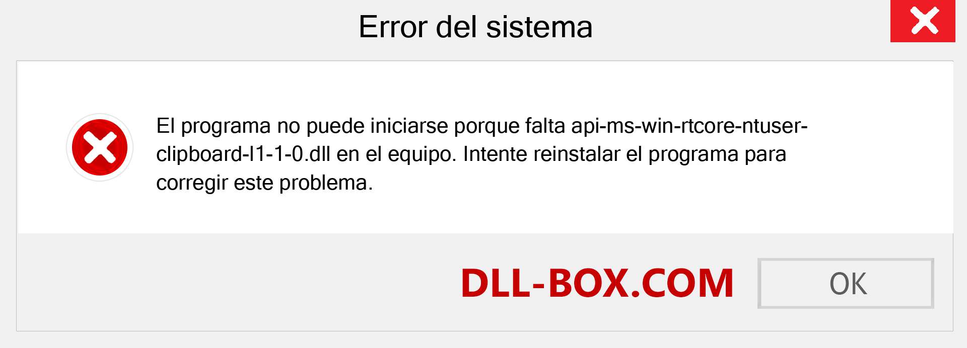 ¿Falta el archivo api-ms-win-rtcore-ntuser-clipboard-l1-1-0.dll ?. Descargar para Windows 7, 8, 10 - Corregir api-ms-win-rtcore-ntuser-clipboard-l1-1-0 dll Missing Error en Windows, fotos, imágenes